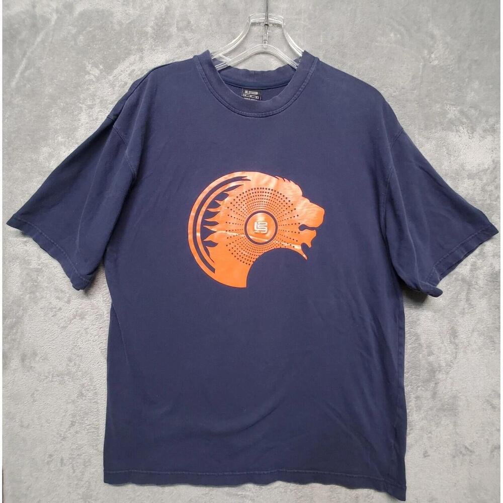 Lebron James L23 T Shirt  Blue Short Sleeve Basketball Lion